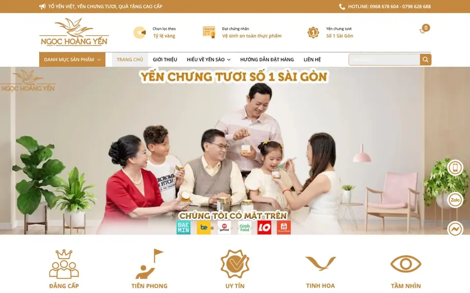 Ngoc Hoang Yen e-commerce homepage